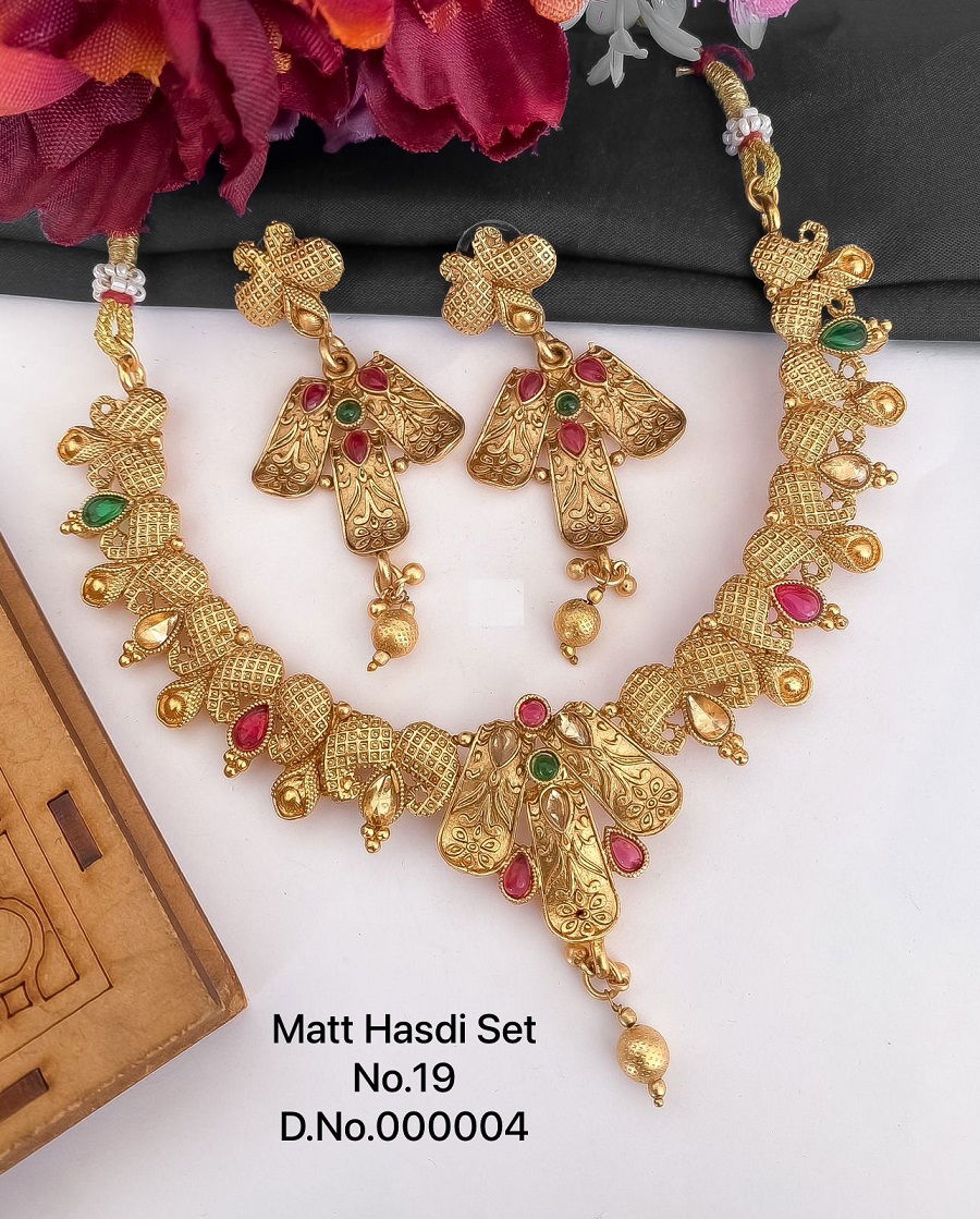 Rajwadi Style Matte Hasdi jewellery Set Catalog